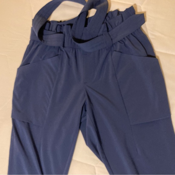 Athleta Cardiff Pant - Blue |‎ Size 0 | Comfy Work Pants | Paper Bag Waist - Picture 4 of 11